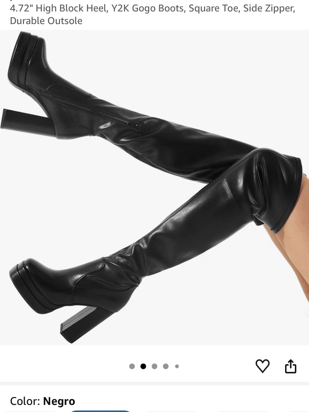 Dream Pairs Black Over-the-Knee Platform Block Heel Boots - Square Toe